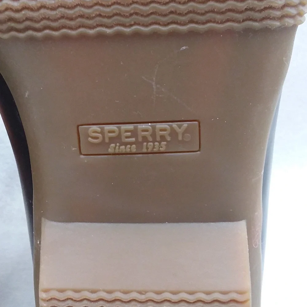 Sperry Saltwater Croc Embossed Duck‎ Boots Women's 10 Brown Leather Waterproof